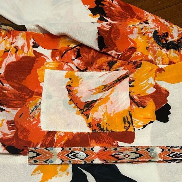 Fig and Flower women's bold popover orange tunic top size small - Picture 3 of 9